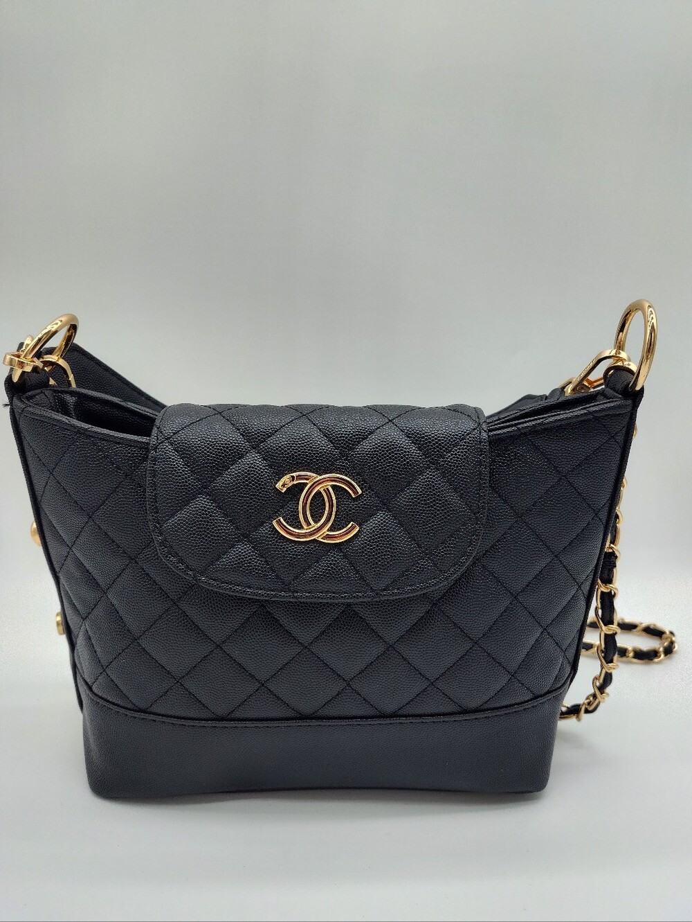 CHANEL BEAUTÉ Black Quilted Bag Gold CC Dual Strap Chain Crossbody NIP - Picture 5 of 16